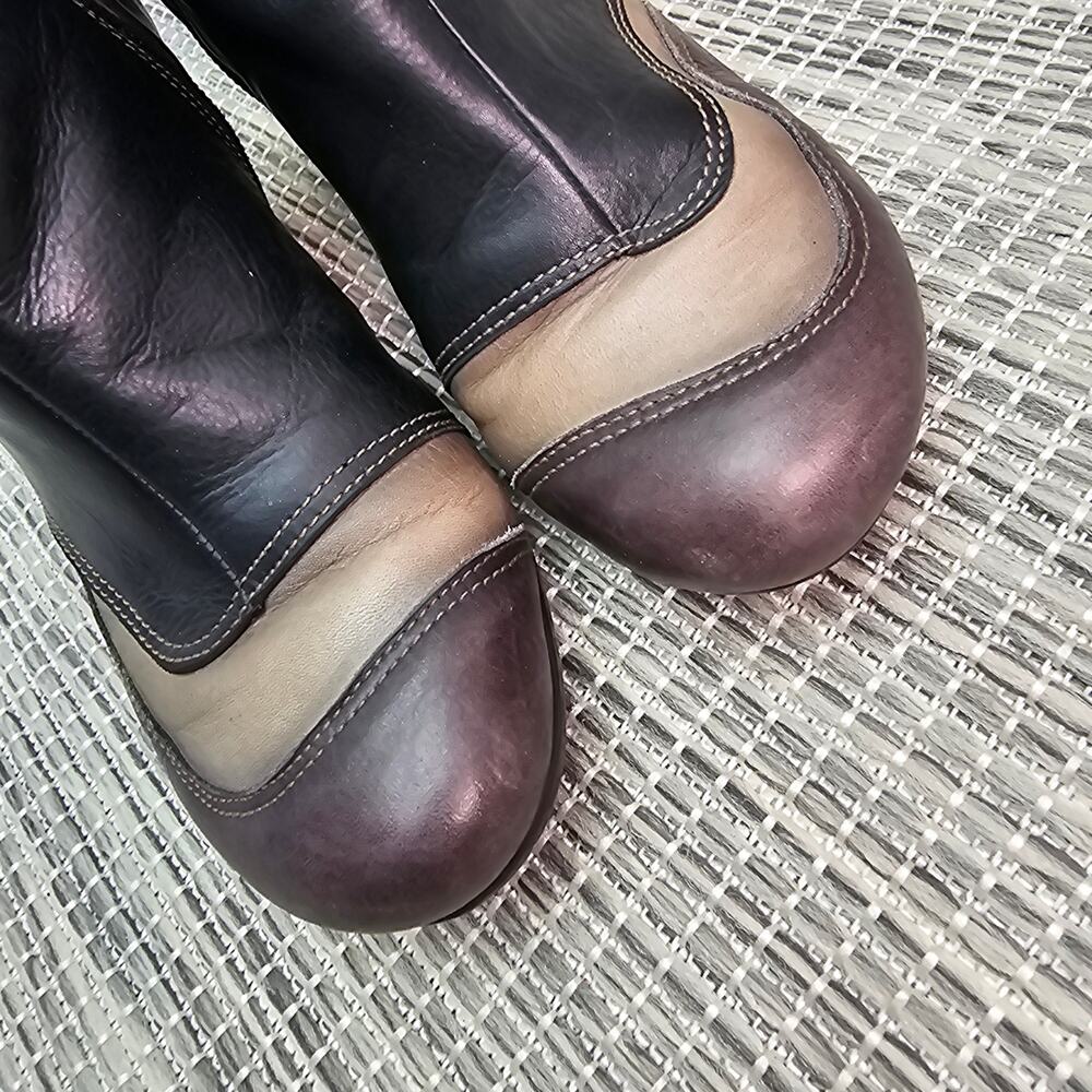 HISPANITAS Booties Heeled Black Leather Womens Size 35 Witchy Lagenlook Bohemian - Picture 3 of 13